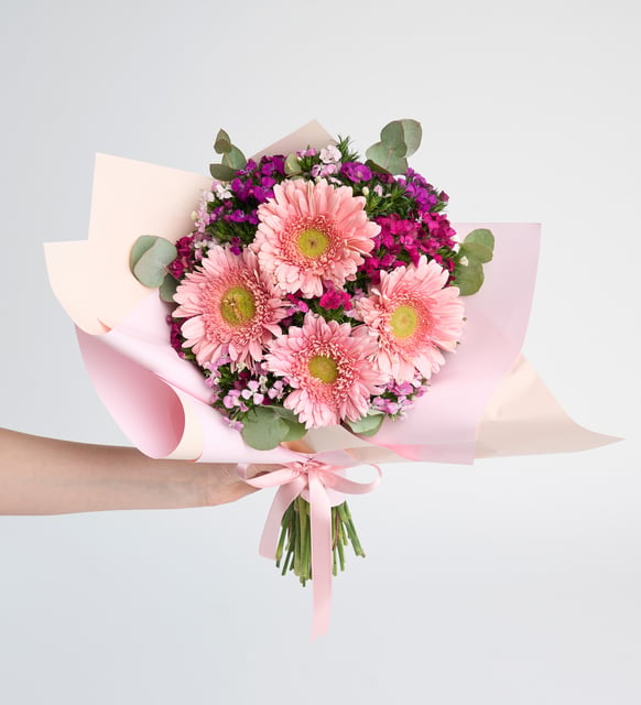 Konya Pembe Gerbera Buketi – Konya Usta Çiçekçi